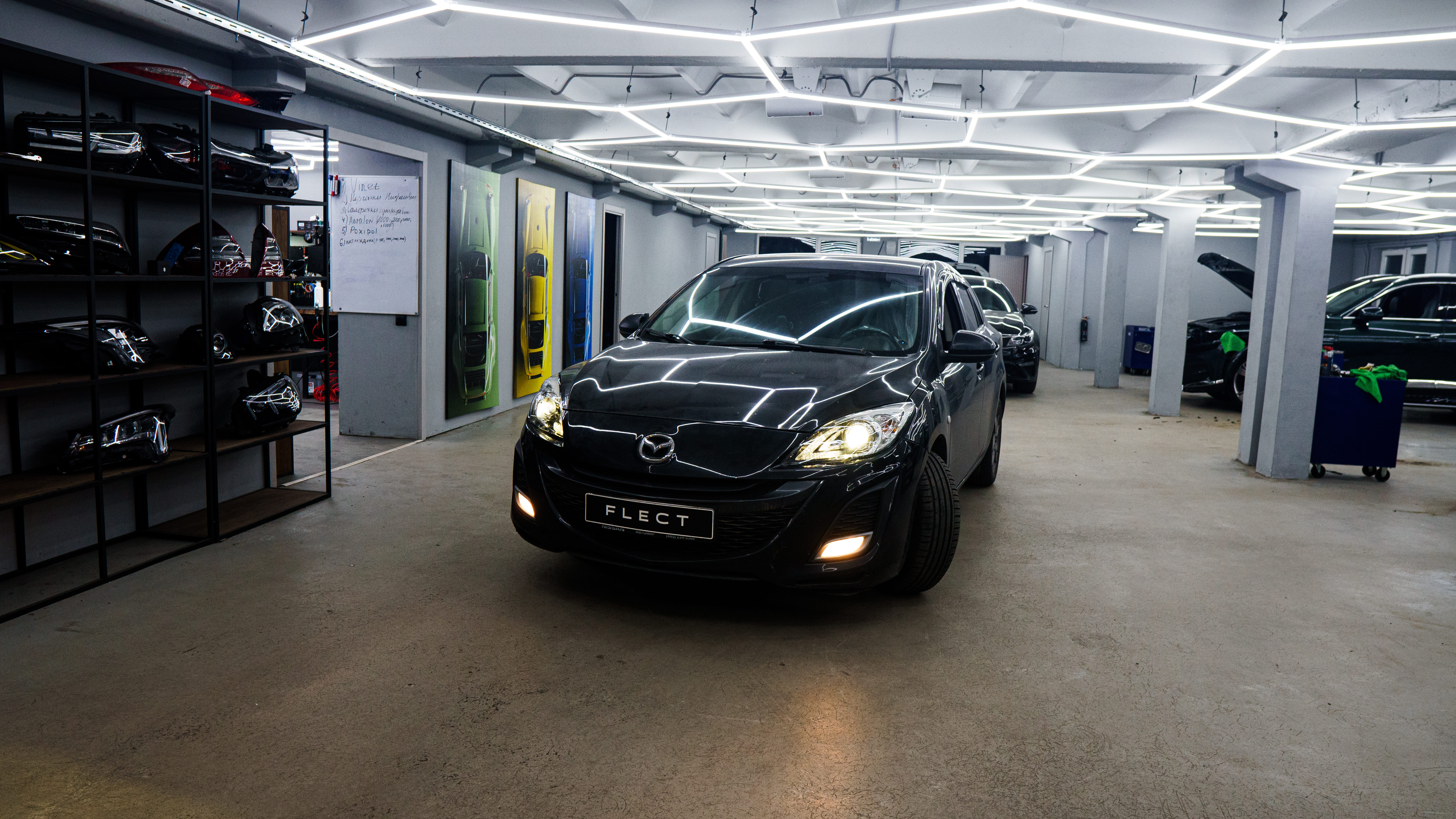 Восстановление стекол фар и оклейка защитной пленкой Mazda 3 — фото 