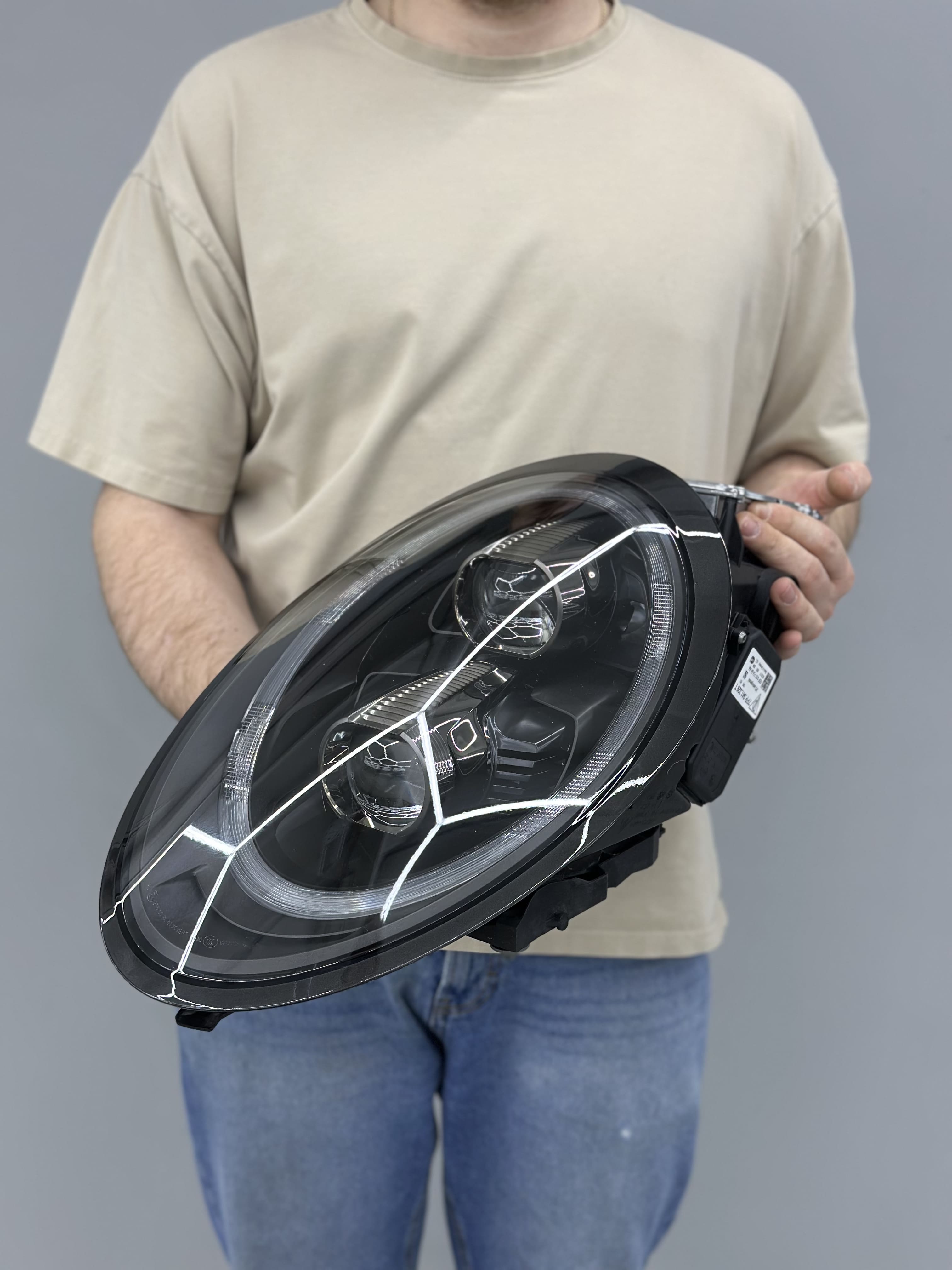 Авторский дизайн окрас масок фар Porsche 911