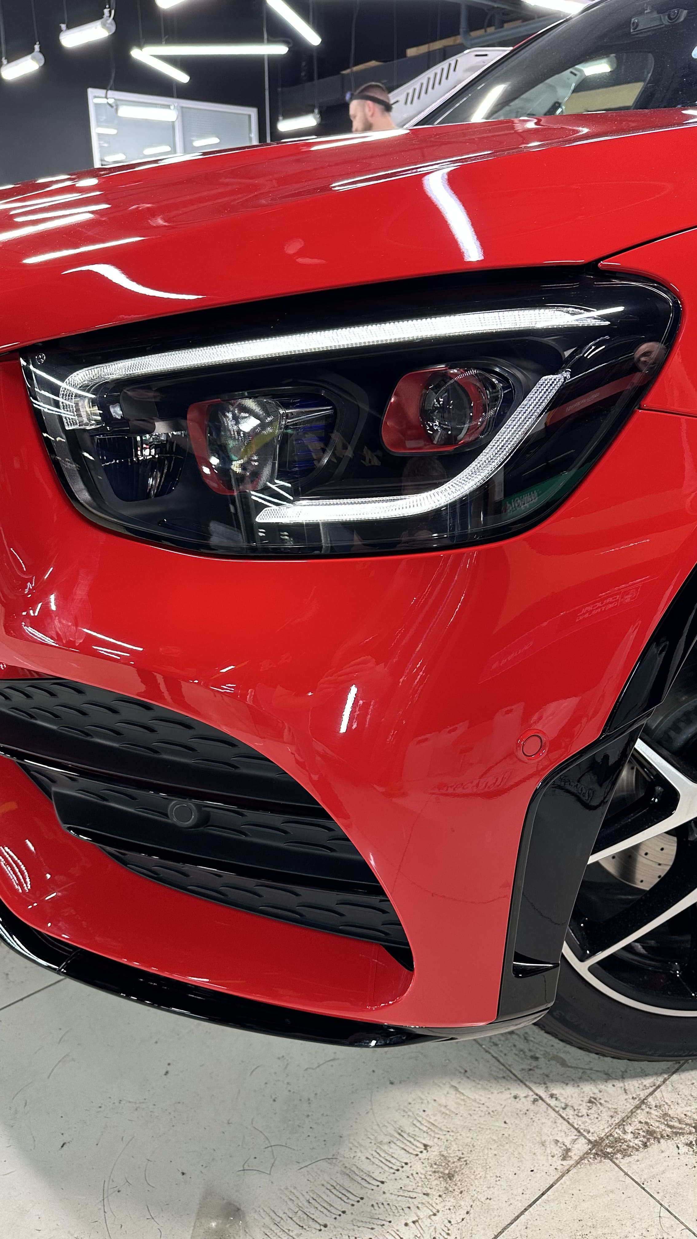 Авторский дизайн окрас масок фар Mercedes GLC